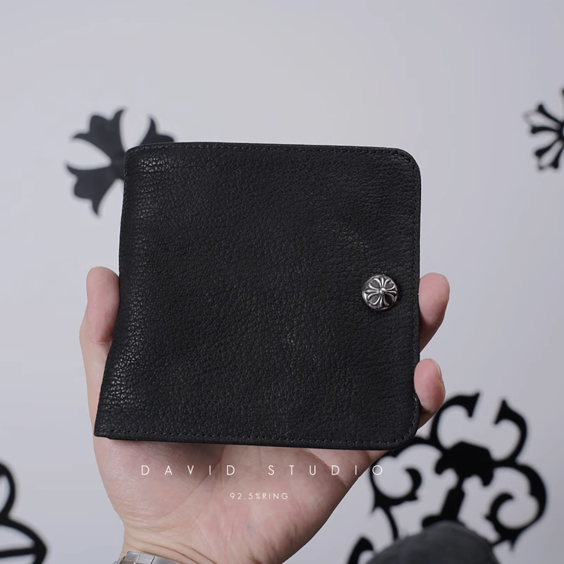 CHROME HEARTS SNAP CROSS BUTTON SHEEPSKIN WALLET