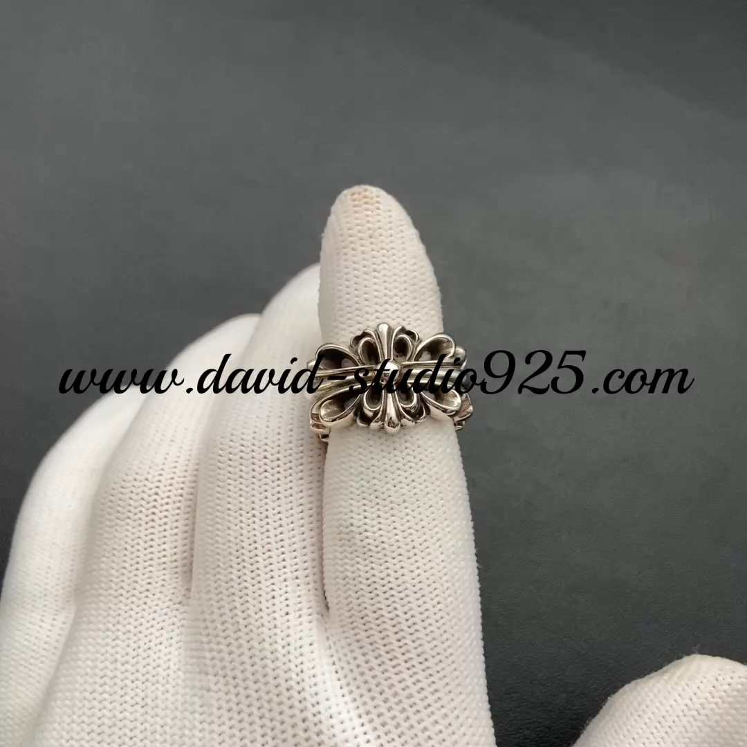 CHROME HEARTS DOUBLE FLORAL RING