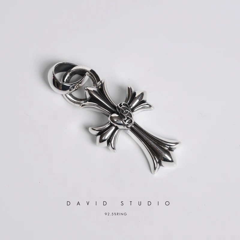 SMALL CROSS HEART PENDANT WITH BAIL