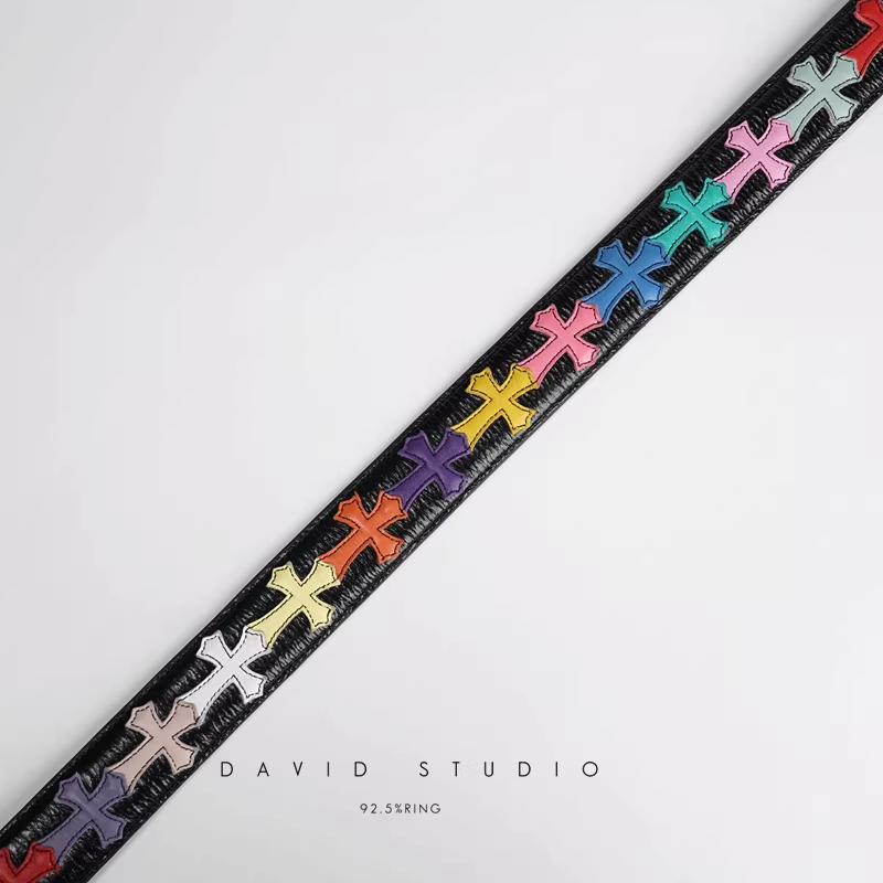 MULTI COLOR CROSS COWHIDE LEATHER BELT（WITHOUT BUCKLES）