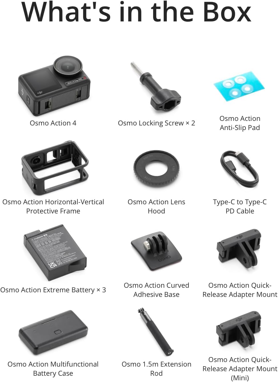 DJI Osmo Action 4 Standard Combo, Waterproof Action Camera 4K with 1/1.3 Sensor, Low-Light Imaging, Long-Lasting 160 Mins, Stabilization, Dual Touchscreens, Vlogging Camera for Travel, Sports