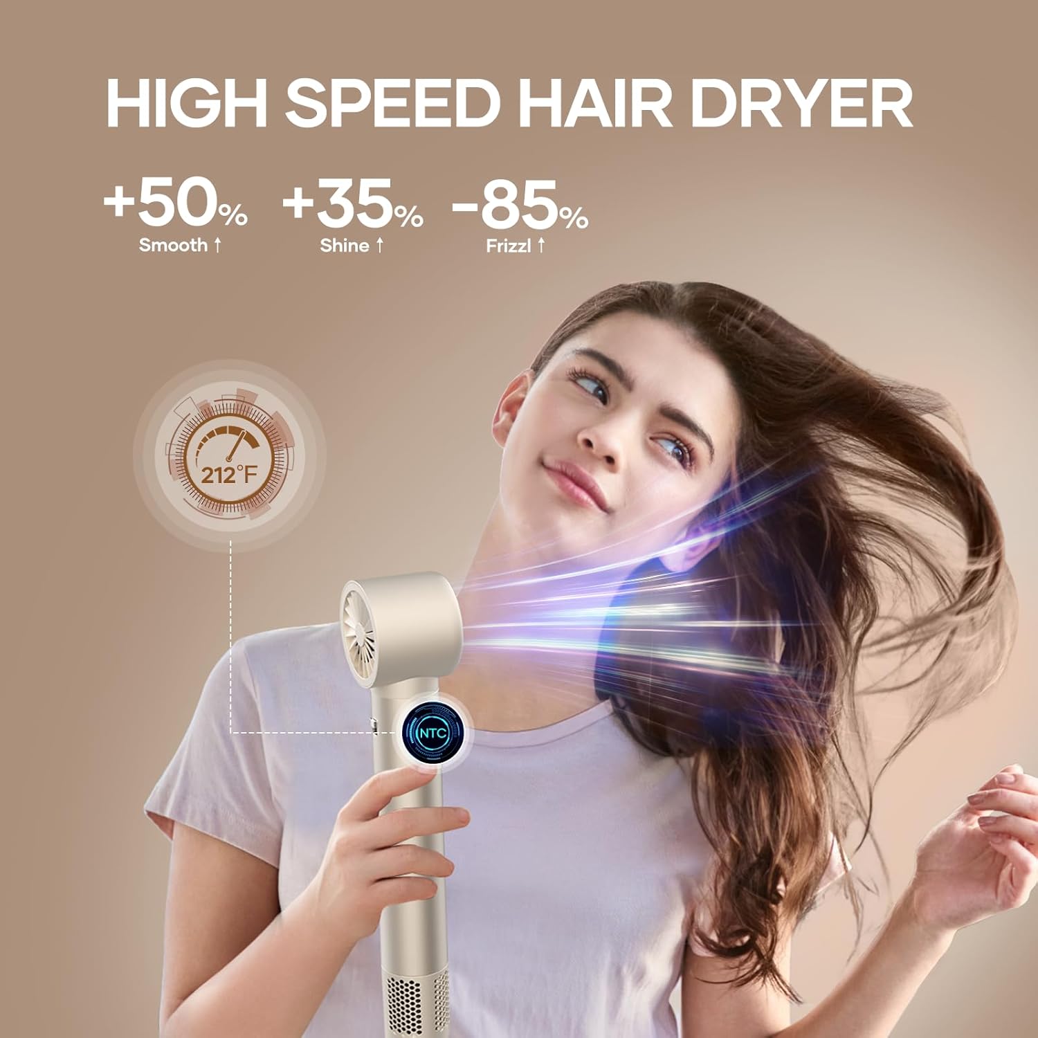 Hair Dryer Brush TECHMERI 6 in 1 Blow Dryer Brush Ions, Detachable Hair Styler Tools, Auto Wrap Curler, Hot Air Brush for Drying, Straightening and Volumizing