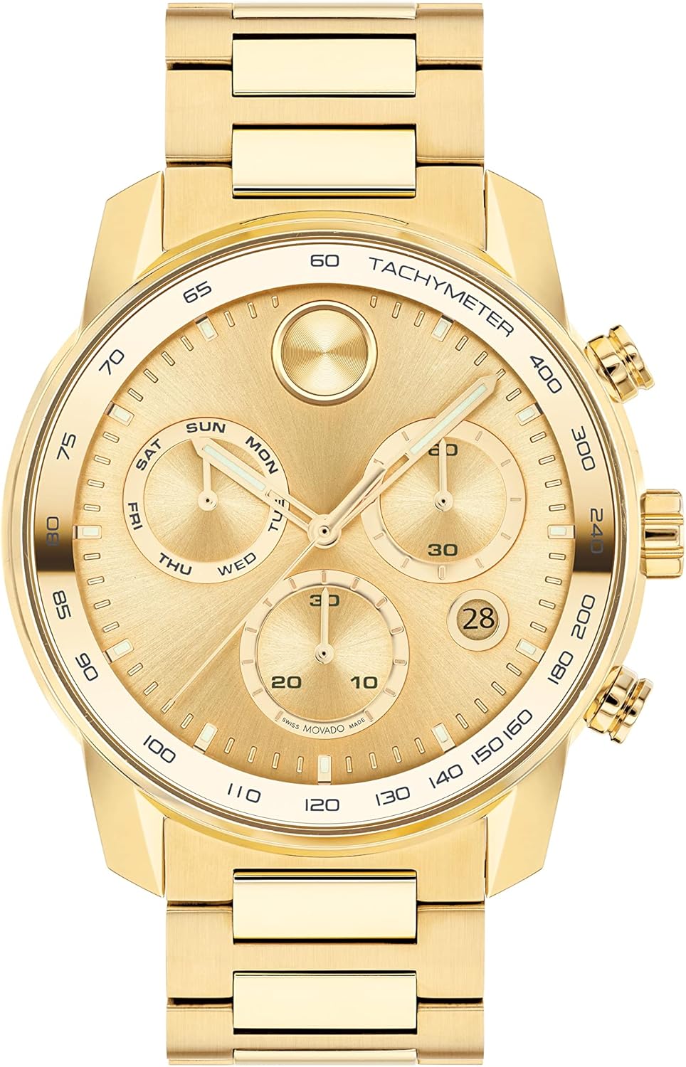 Movado Men's Bold Verso Swiss Quartz Watch with Stainless Steel Strap, Gold Plated, 21.95 (Model: 3600866)
