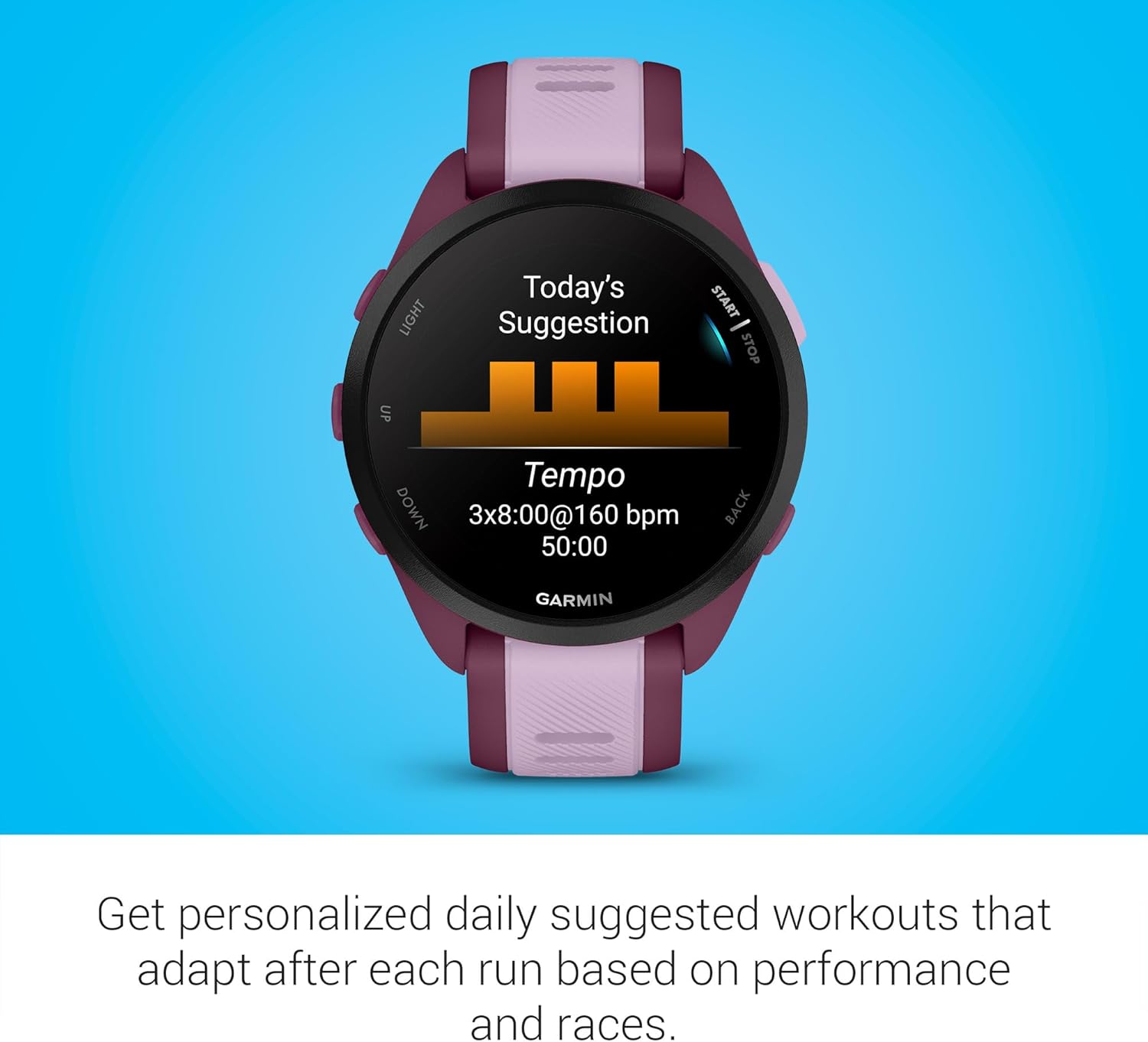 Garmin Forerunner 165, Running Smartwatch, Colorful AMOLED Display, Training Metrics and Recovery Insights, Black