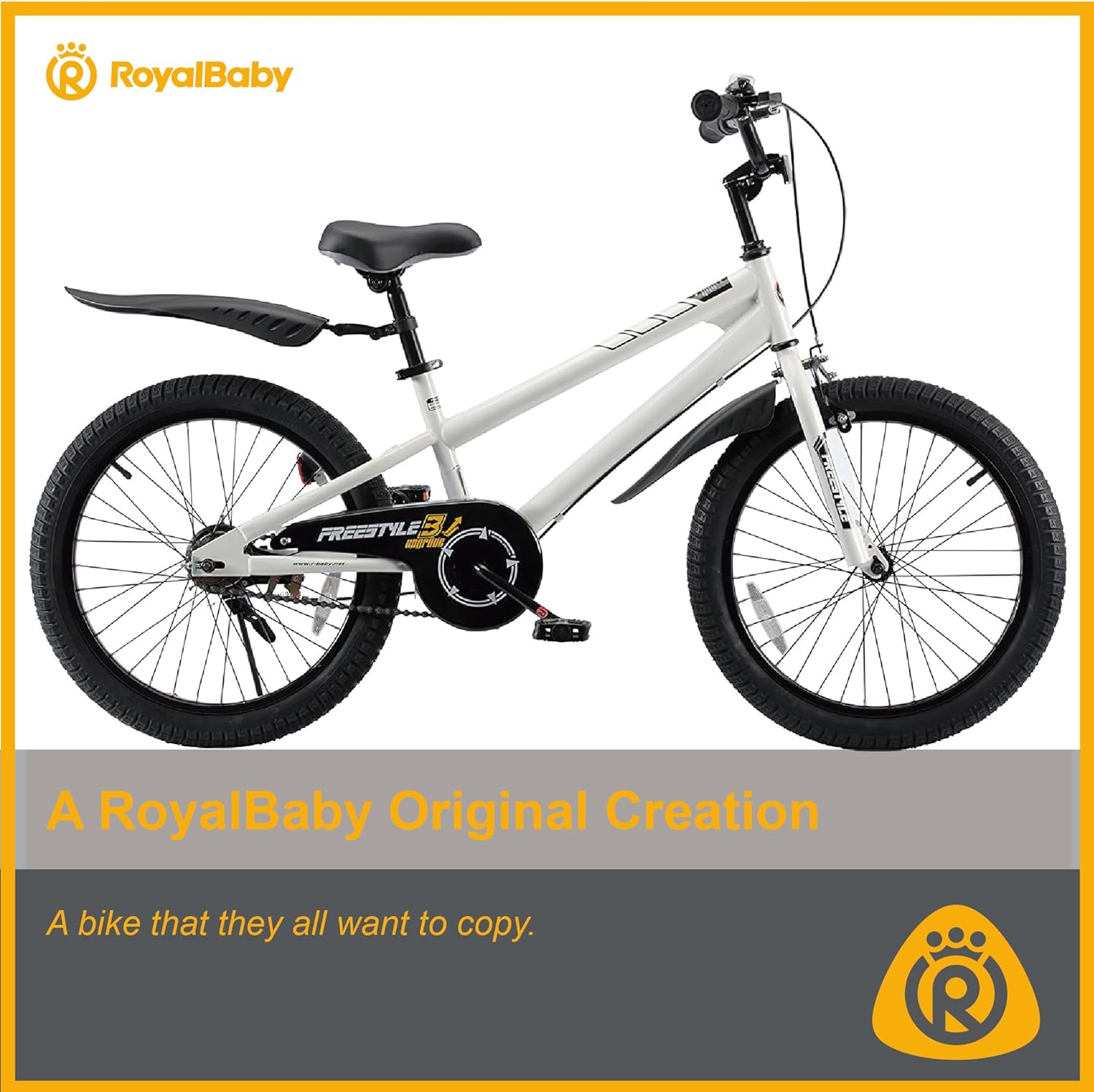 RoyalBaby Freestyle Kids Bike 12 14 16 18 20 Inch Bicycle, Training Wheels or Kickstand Available, for Boys Girls Ages 3+ Years, Multiple Colors