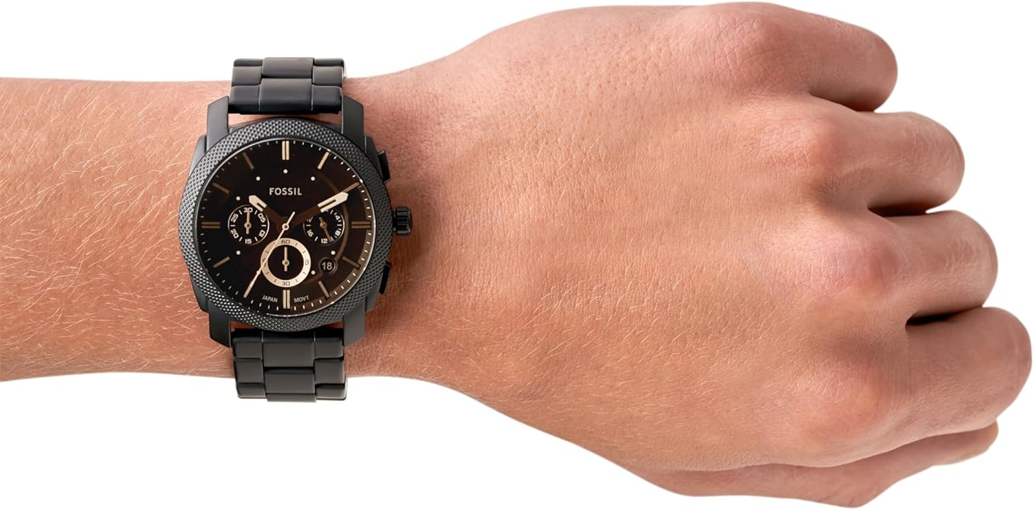 Fossil Machine Men's Watch with Stainless Steel or Leather Band, Chronograph or Analog Watch Display