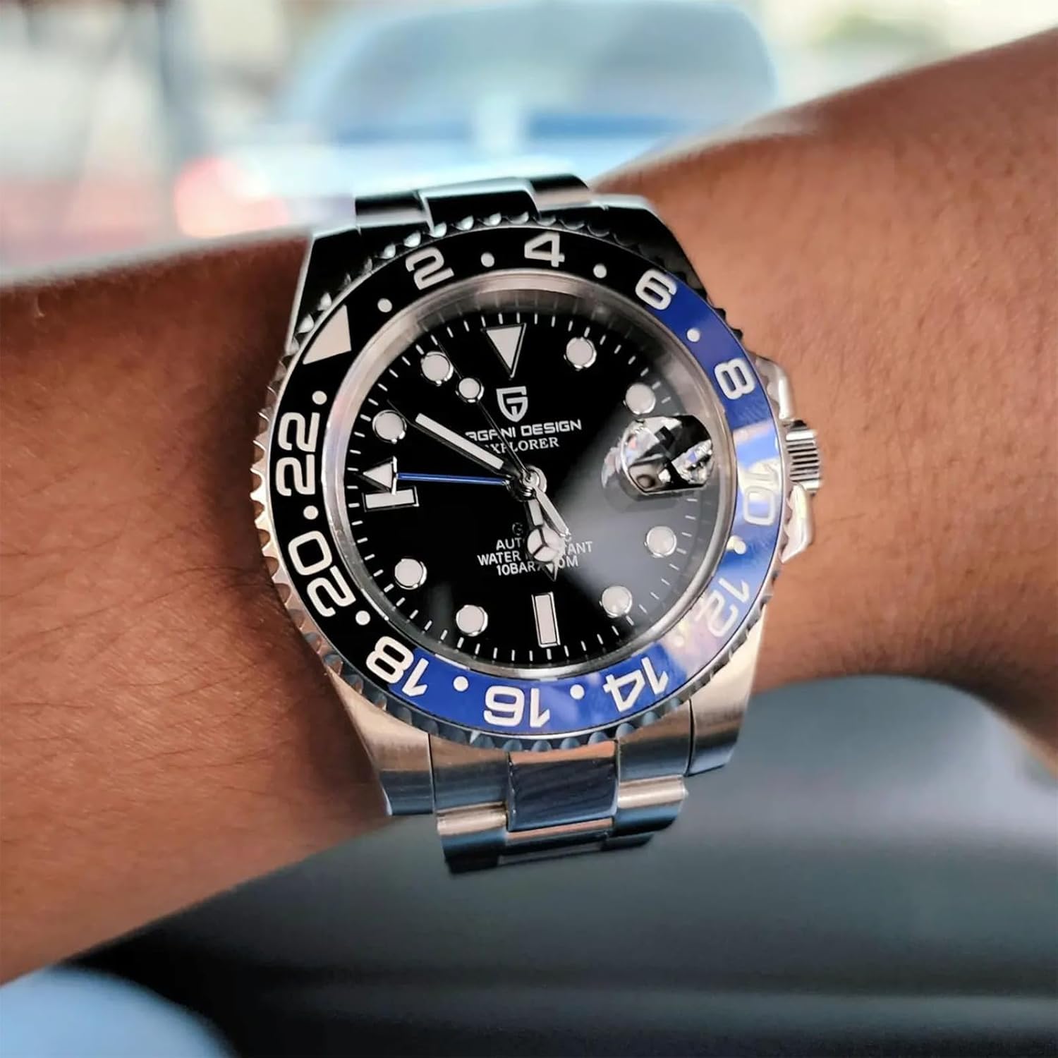 Men Watch Pagani Design GMT Watches for Men Automatic 40MM Date 100M Waterproof Stainless Steel Sapphire Glass Mechanical Wristwatches PD-1662