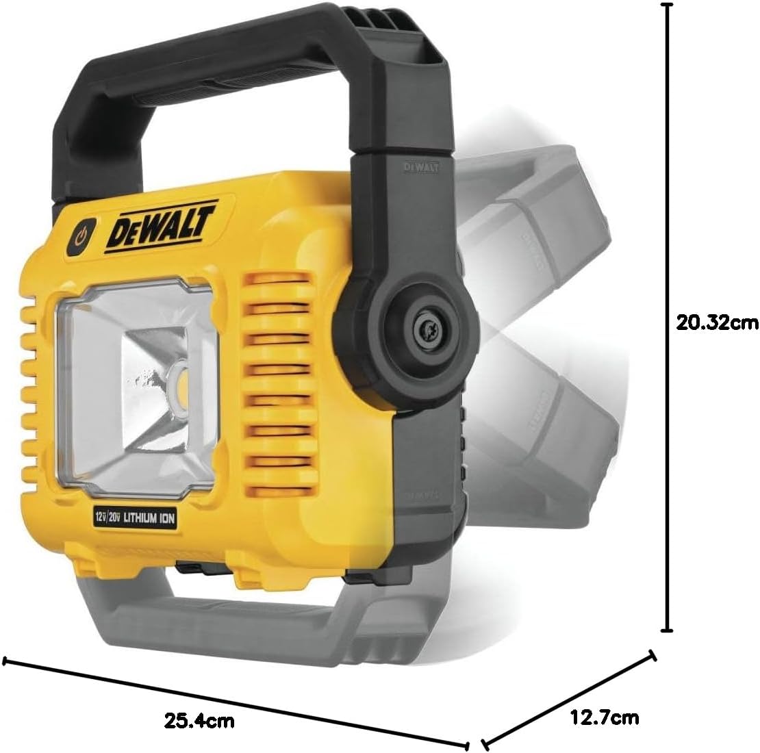 DEWALT 12V/20V MAX LED Work Light, Compact with 360 Degree Rotating Handle, 2000 Lumens of Brightness, Cordless, Bare Tool Only (DCL077B)