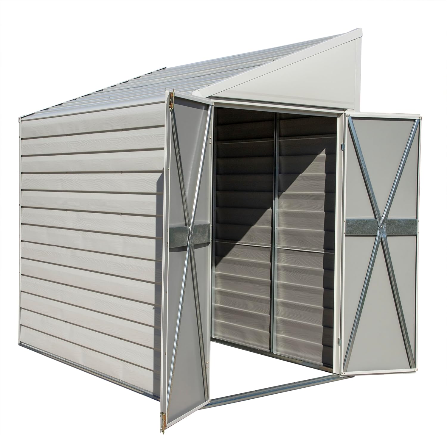 Arrow Yardsaver Compact Galvanized Steel Storage Shed with Pent Roof, 4' x 10'