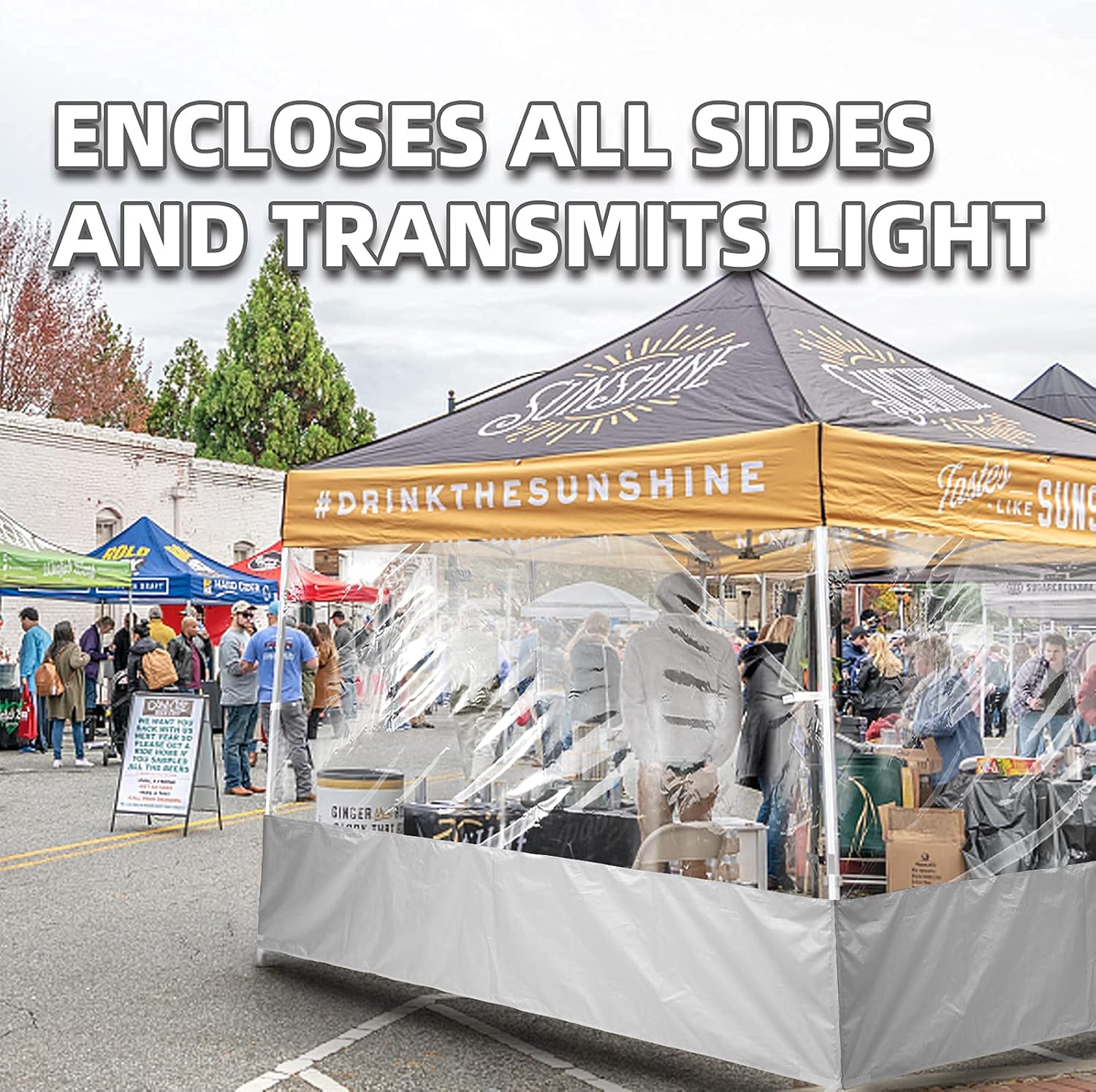 MordenApe Clear Sidewall, Transparent Canopy Walls, Canopy Side Wall for 10x10 Pop Up Canopy - Straight Leg, Outdoor Instant Canopies Sidewall,1 Pack (Navy)