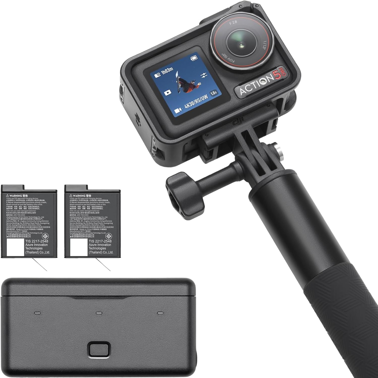 DJI Osmo Action 5 Pro Standard Combo, Waterproof Camera with 1/1.3 Sensor, 4K/120fps Video, Subject Tracking, Stabilization, Dual OLED Touchscreens, Action Camera 4K Ideal for Sports, Vlog
