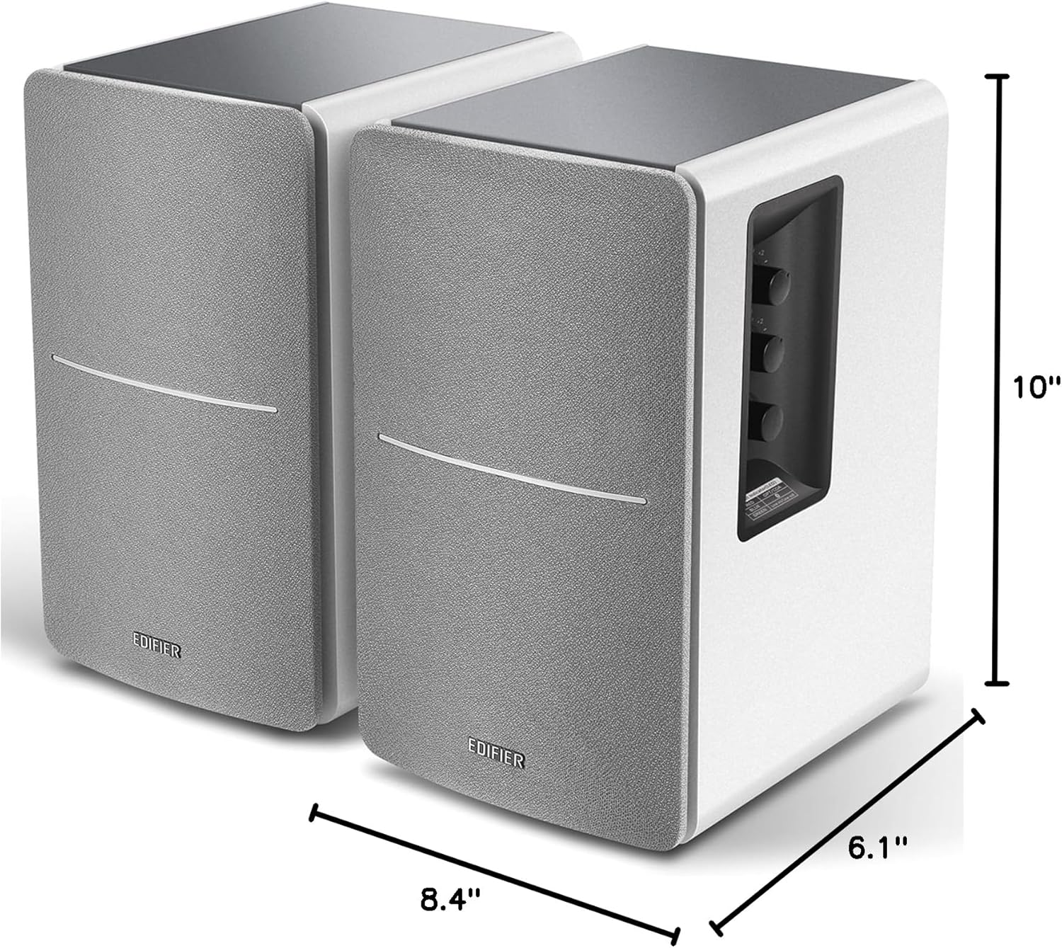 Edifier R1280DB Powered Bluetooth Bookshelf Speakers - Optical Input - Wireless Studio Monitors - 4 Inch Near Field Speaker - 42w RMS - Wood Grain