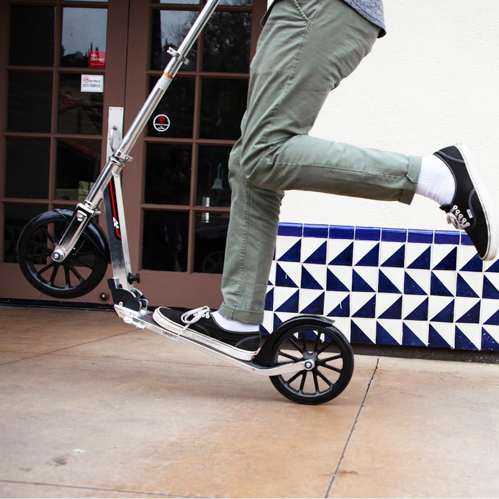 Razor A6 Kick Scooter for Kids Ages 8+ - Extra-Tall Handlebars & Longer Deck, 10 Urethane Wheels, Anti-Rattle Technology, for Riders Up to 220 lbs