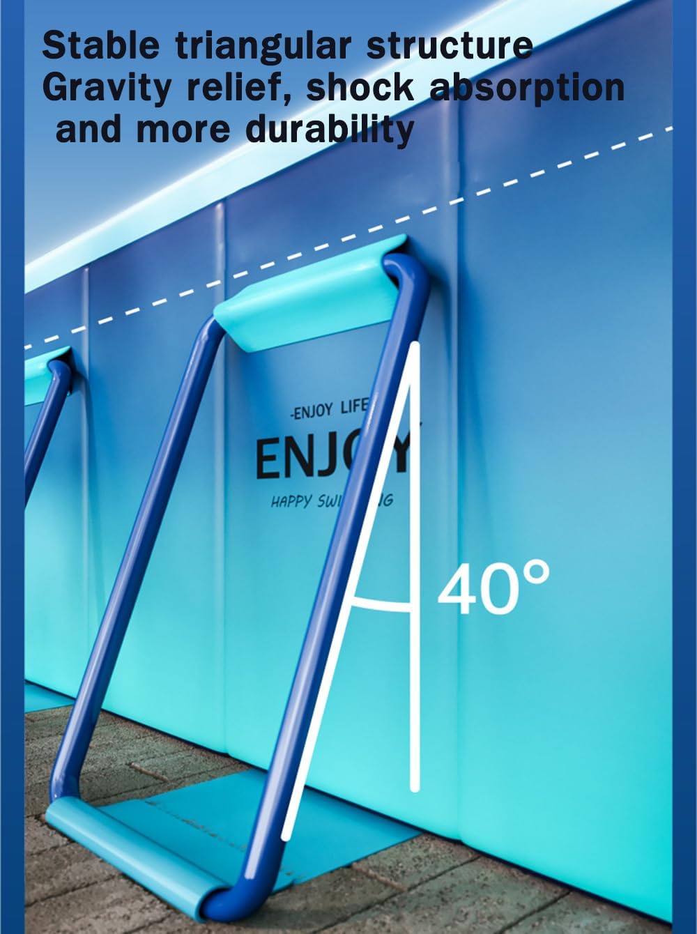 Foldable Pool for Kids and Adults Non Inflatable Pool Outdoor Swimming Ice Blue Kiddie Pools Thickened Support Dog Pool Garden Backyard