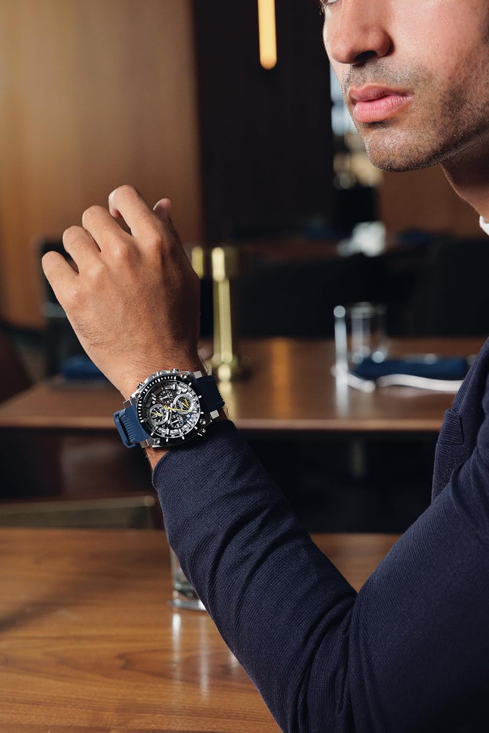 Bulova Men's Icon High Precision Quartz Chronograph Watch, Curved Mineral Crystal