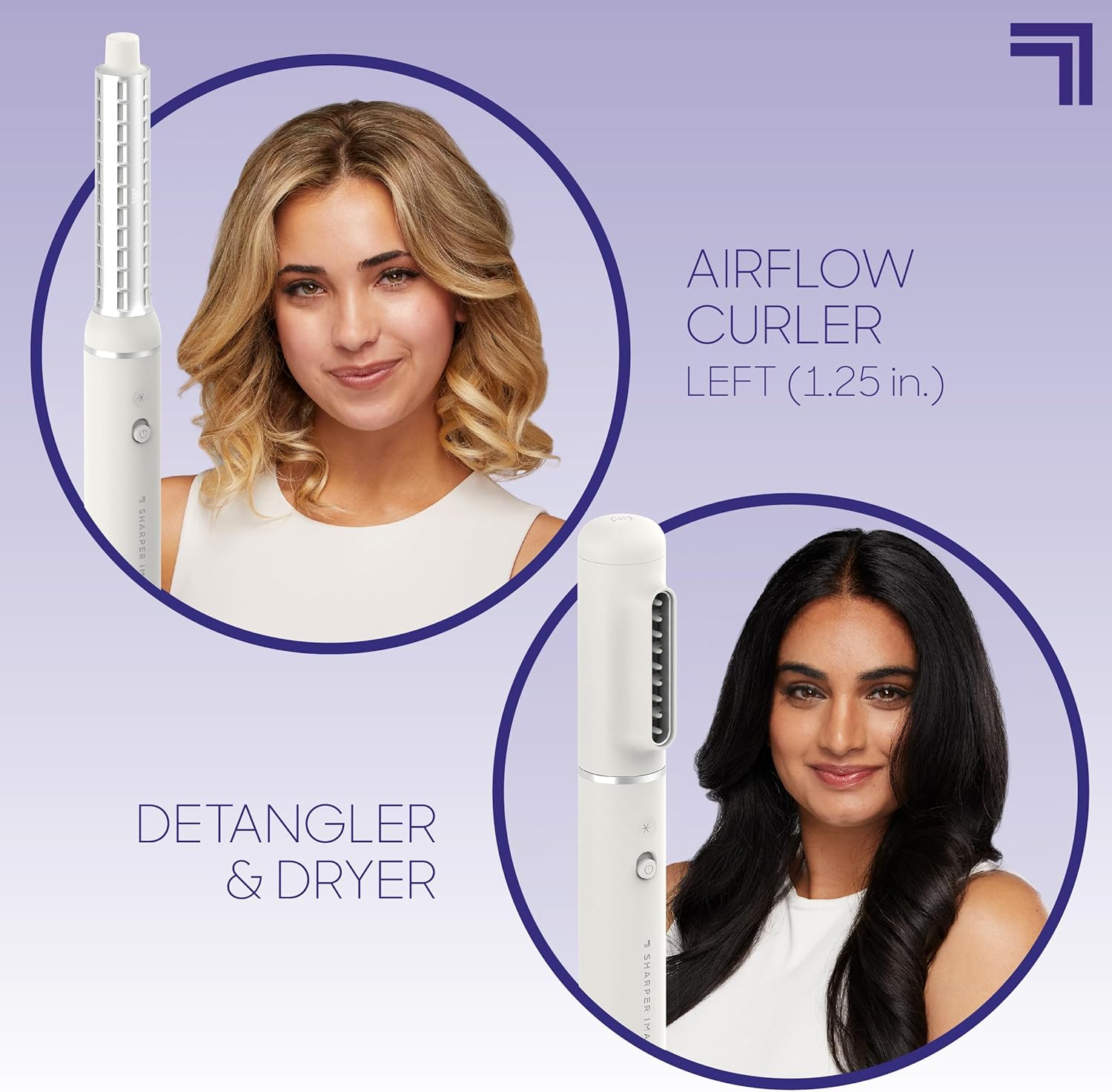 Sharper Image Revel Airflow Styler, 6-in-1 Hair Wrap Styling Tool, Curling Iron Wand, Detangler & Ionic Hair Dryer, Volumizing & Smoothing Hot Air Brush, Straight/Curly Hair Products, Beach Wave Curl