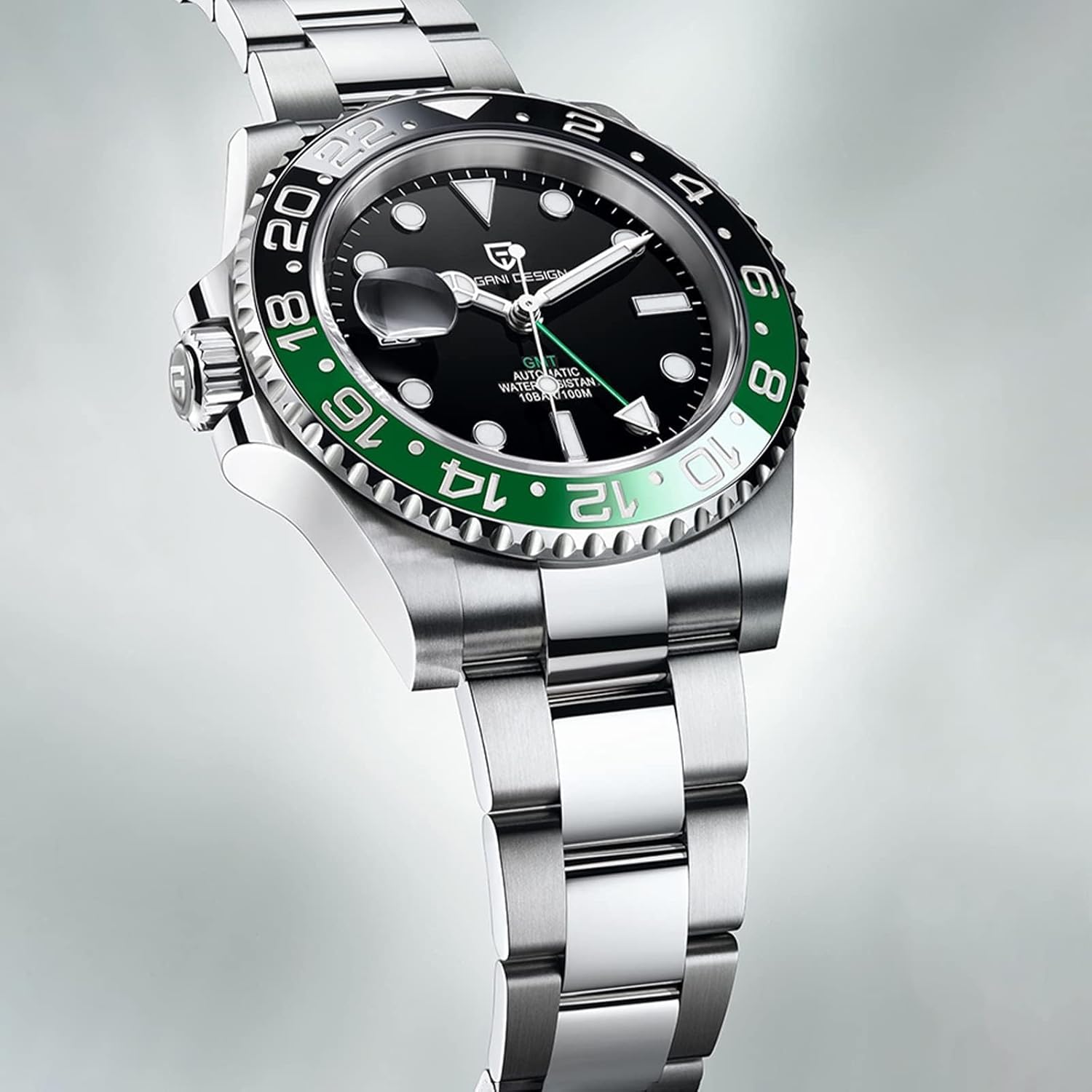 Men Watch Pagani Design GMT Watches for Men Automatic 40MM Date 100M Waterproof Stainless Steel Sapphire Glass Mechanical Wristwatches PD-1662