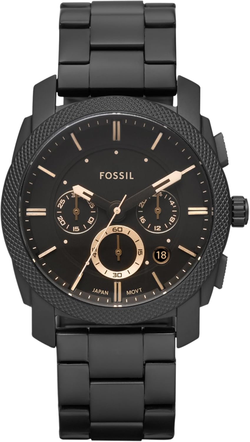 Fossil Machine Men's Watch with Stainless Steel or Leather Band, Chronograph or Analog Watch Display