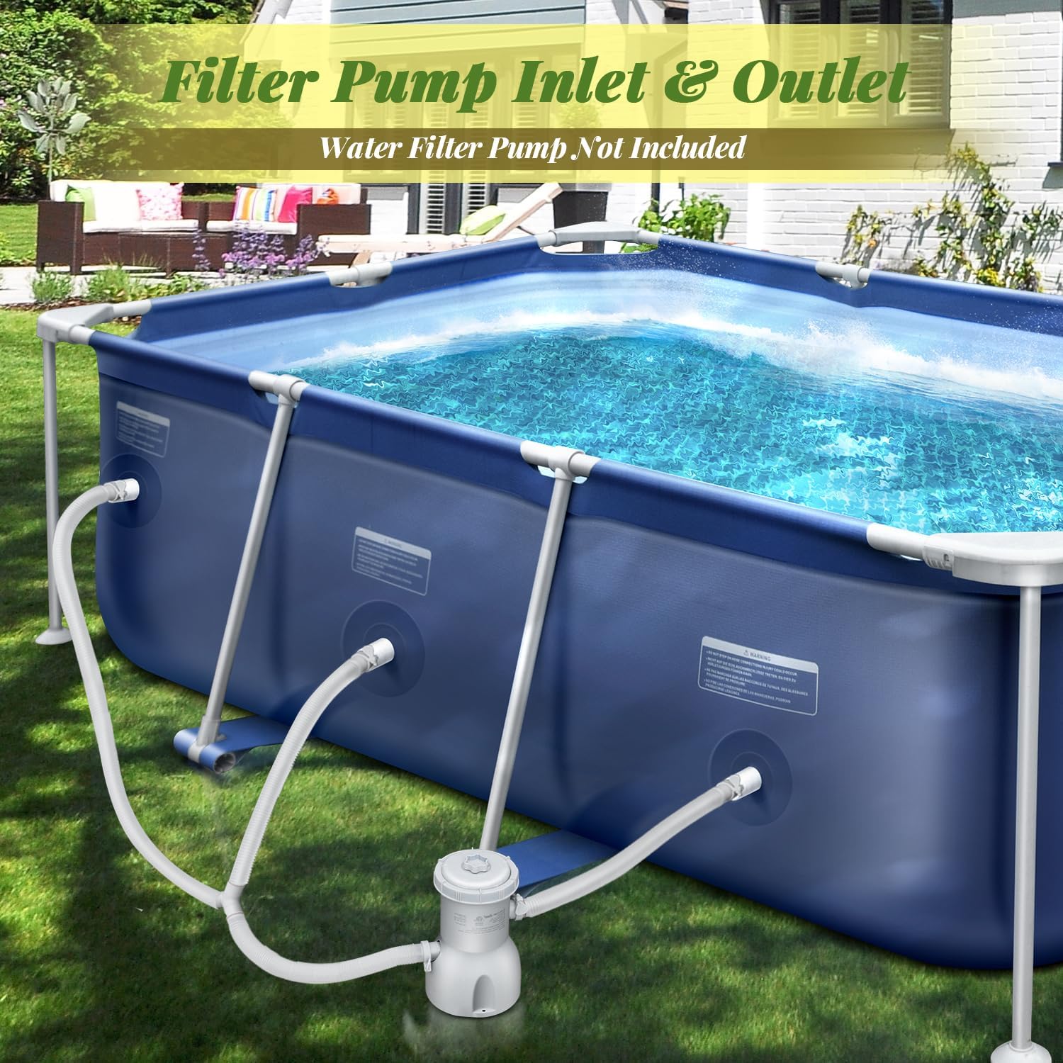 Cool Round Framed Swimming Pool 10' X 30 Round Pool Above Ground Sturdy Steel Frame Above Ground Pool Set with 530 GPH Filter Pump and Secure Pool Cover for Backyard