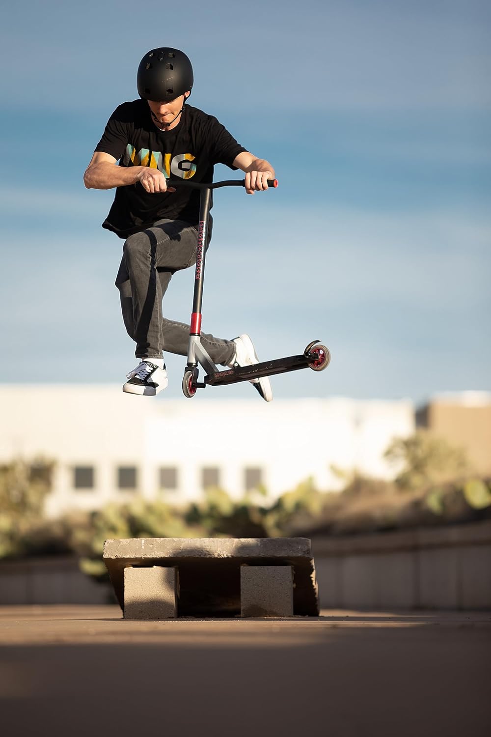 Mongoose Rise Freestyle Stunt Trick Scooter, For Kids Youth Adult Men Women Ages 8 Up, Lightweight Alloy Deck & Heavy-Duty Frame Up to 220 lbs., Bike-Style Grip, T-Bar Handlebar and High Impact Wheels