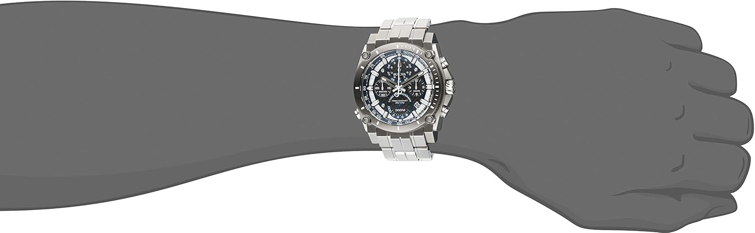 Bulova Men's Icon High Precision Quartz Chronograph Watch, Curved Mineral Crystal