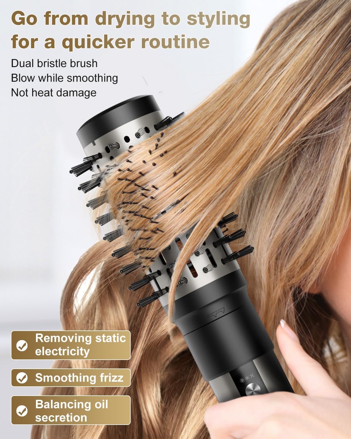 7MAGIC Hair Dryer Brush & 6 in 1 Hair Styler,110,000 RPM High-Speed Negative Ionic Hair Dryer Fast Drying, Multi Hair Styler, Professional Blow Dryer Brush for Curling Volumizing Straightening Styling