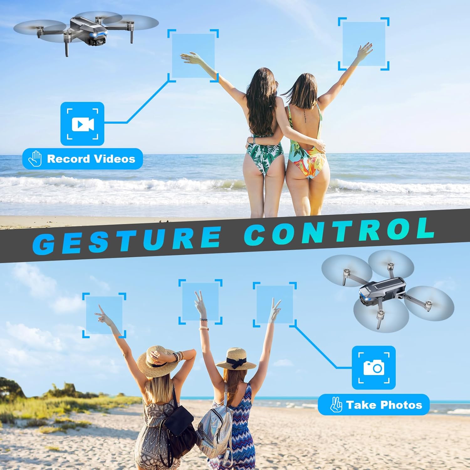 Drone con cámara 4K, FPV Drones 248G RC Plane GPS Drone para adultos con motor sin escobillas, transmisión 5G, vuelo de punto de ruta, retorno automático, control de gestos, baterías, vuelo de 46