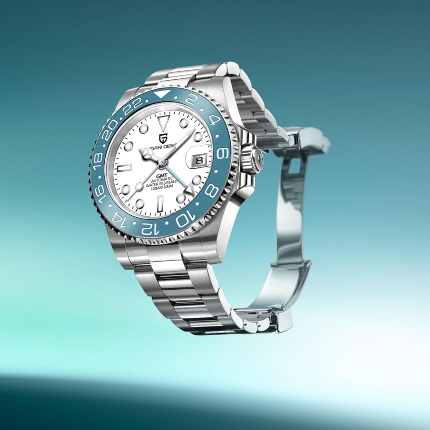 Men Watch Pagani Design GMT Watches for Men Automatic 40MM Date 100M Waterproof Stainless Steel Sapphire Glass Mechanical Wristwatches PD-1662