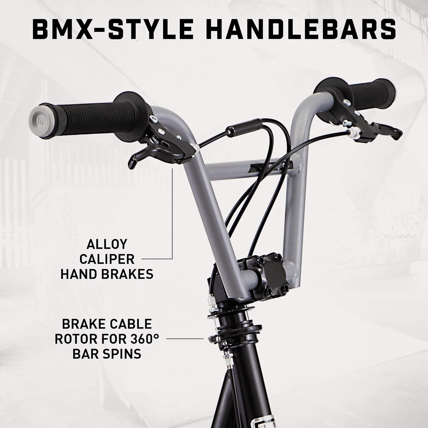 Mongoose Trace Air Non-Electric Scooter for Youth Boys Girls Age 8+ Year Old, Max Weight of 220 lbs., 12-Inch Air Tires, Non-Folding Design, Adjustable Height Stem, BMX-Style Handlebar, Wide Foot Deck