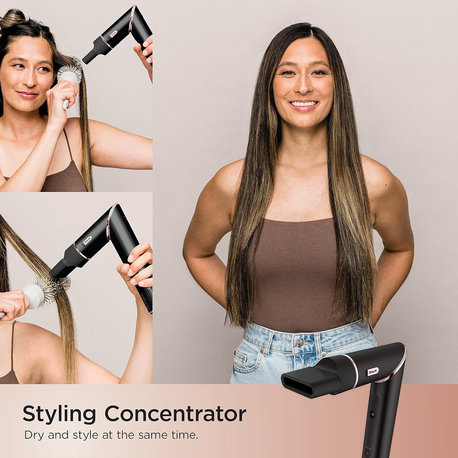 Shark FlexStyle Hair Dryer & Powerful Styling System with 6-Piece Hair Styling Tools, Paddle Brush, Curl-Defining Hair Diffuser, Auto-Wrap Curlers, Styling Concentrator, Oval Brush &, Black, HD440BK