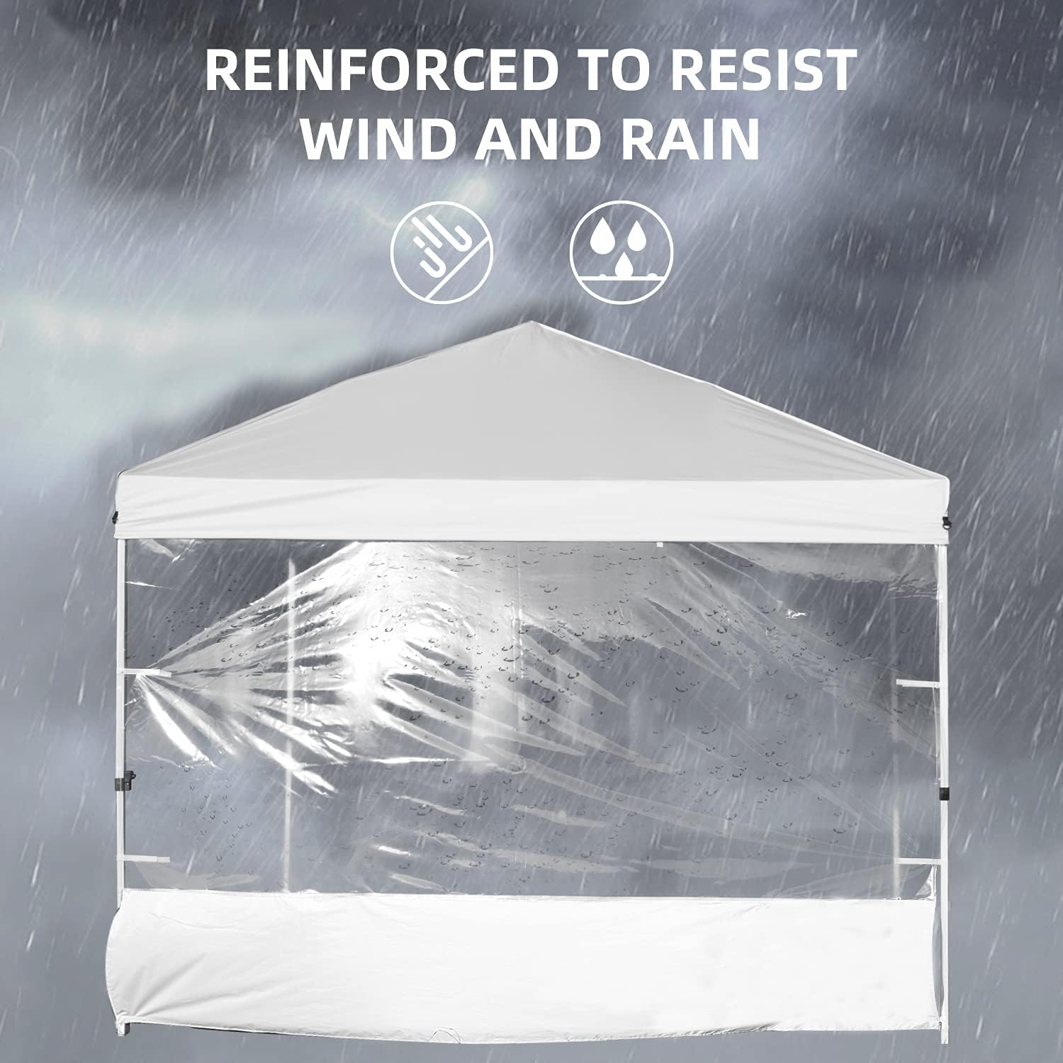 MordenApe Clear Sidewall, Transparent Canopy Walls, Canopy Side Wall for 10x10 Pop Up Canopy - Straight Leg, Outdoor Instant Canopies Sidewall,1 Pack (Navy)