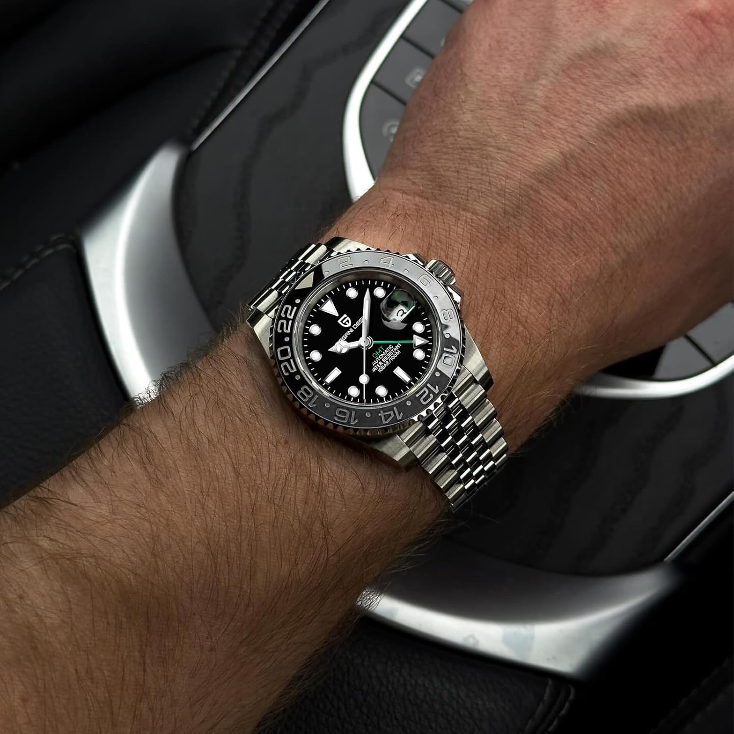 Men Watch Pagani Design GMT Watches for Men Automatic 40MM Date 100M Waterproof Stainless Steel Sapphire Glass Mechanical Wristwatches PD-1662