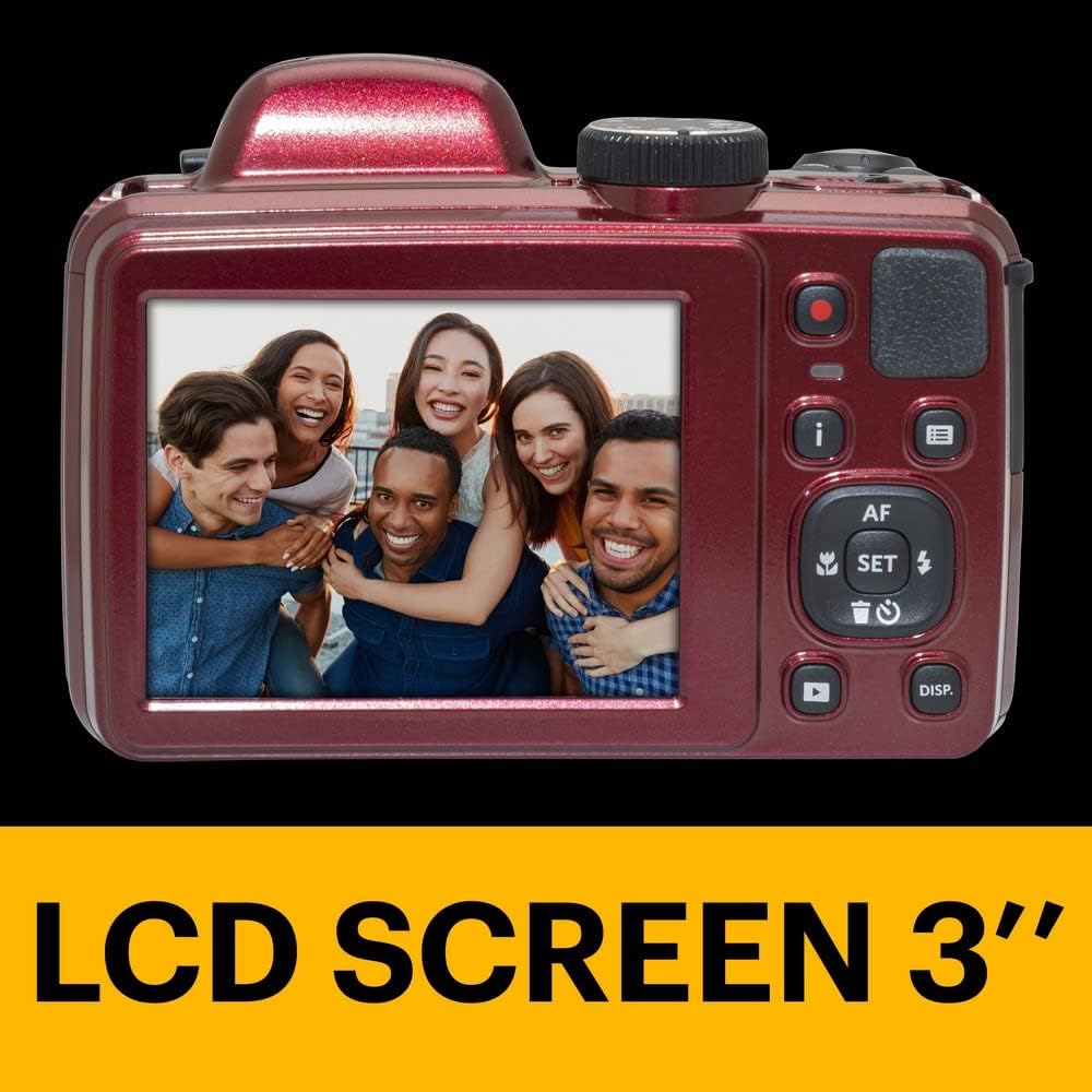 KODAK PIXPRO AZ405-BK 20MP Digital Camera 40X Optical Zoom 24mm Wide Angle Lens Optical Image Stabilization 1080P Full HD Video 3 LCD Vlogging Camera (Black)