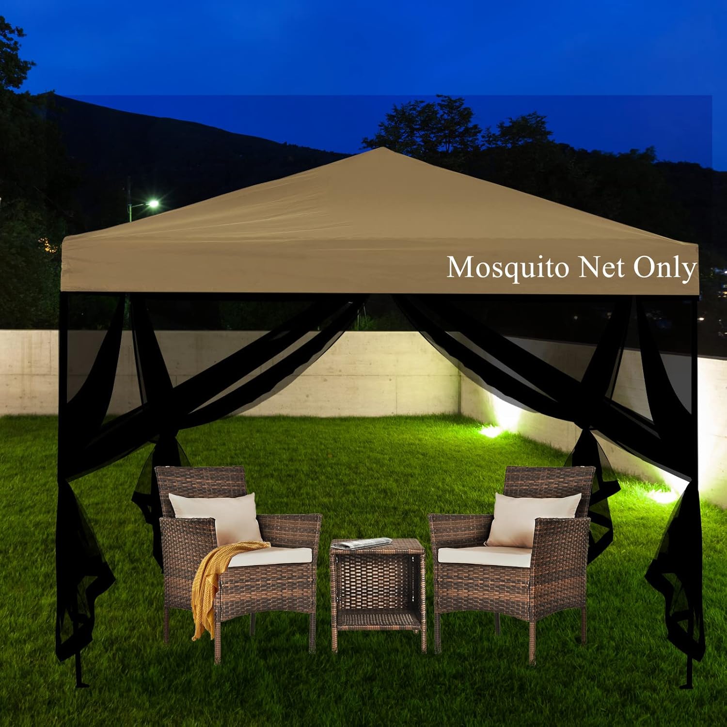 Mosquito Net with Zipper for Outdoor Camping Mosquito Net DIY Canopy Screen Wall Outdoor Mosquito Net for 10 x 10 Patio Gazebo and Tent