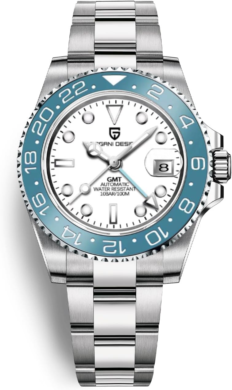 Men Watch Pagani Design GMT Watches for Men Automatic 40MM Date 100M Waterproof Stainless Steel Sapphire Glass Mechanical Wristwatches PD-1662