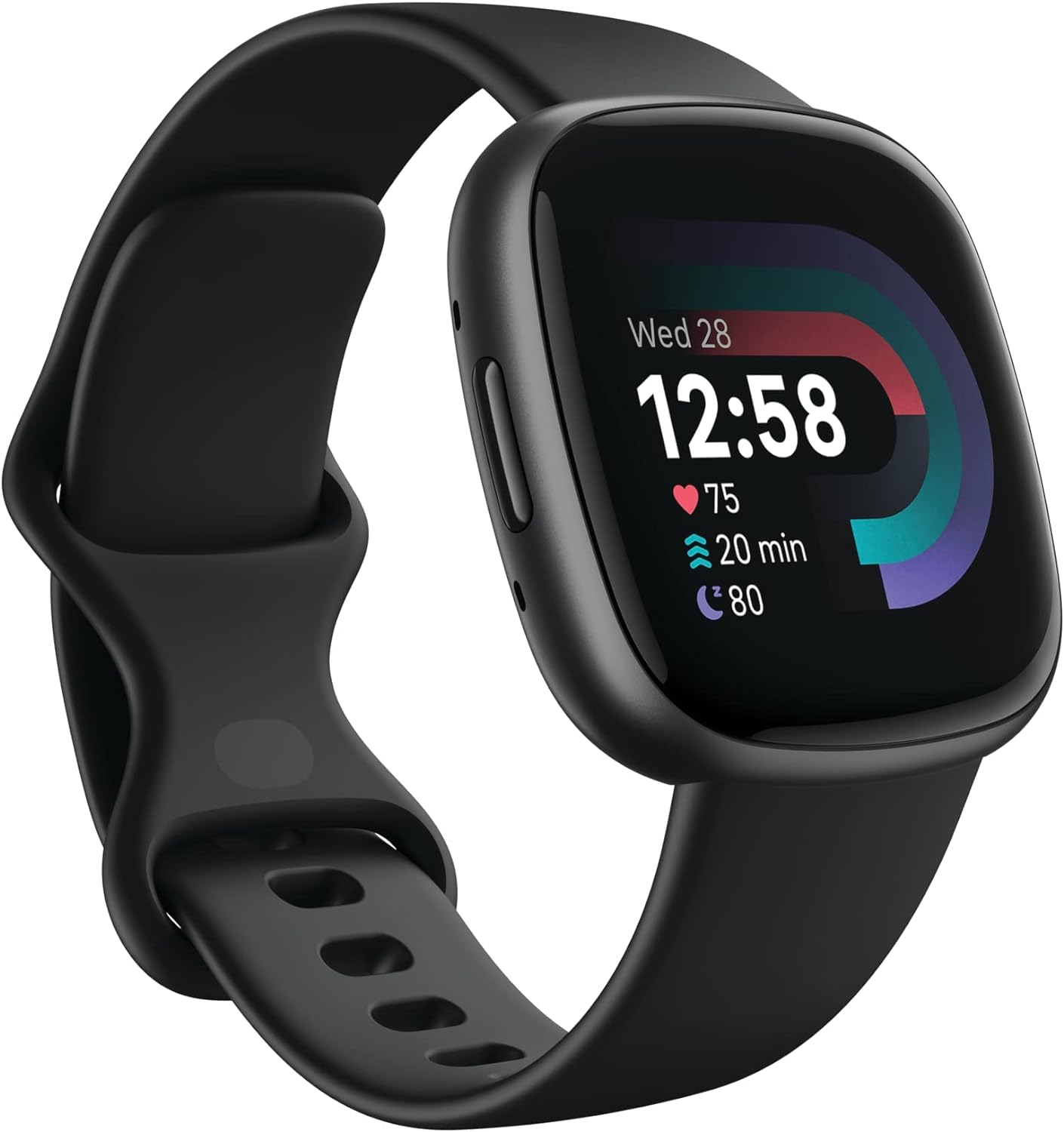 Fitbit Versa 4 Fitness Smartwatch with Daily Readiness, GPS, 24/7 Heart Rate, 40+ Exercise Modes, Sleep Tracking and more, Waterfall Blue/Platinum, One Size (S & L Bands Included)