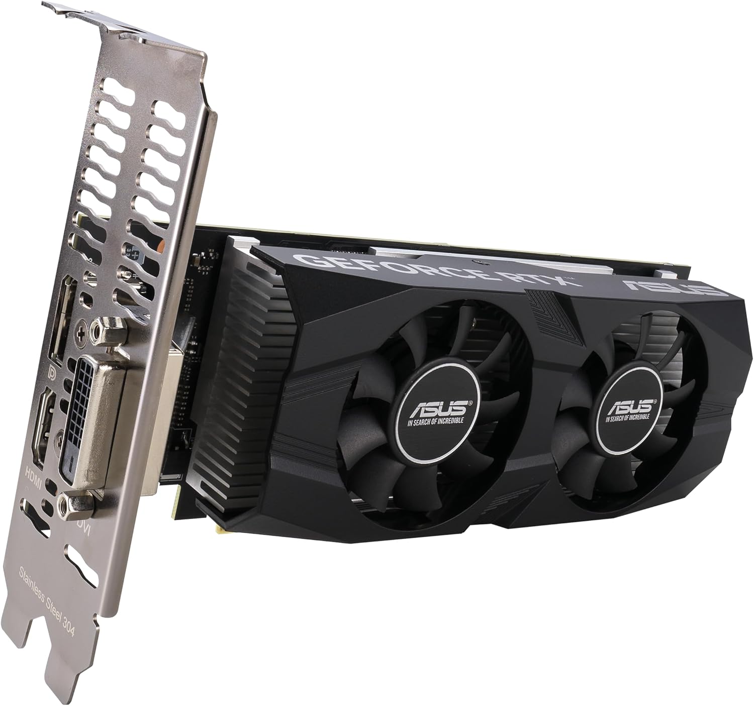 ASUS Dual NVIDIA GeForce RTX 3050 6GB OC Edition Gaming Graphics Card - PCIe 4.0, 6GB GDDR6 Memory, HDMI 2.1, DisplayPort 1.4a, 2-Slot Design, Axial-tech Fan Design, 0dB Technology, Steel Bracket