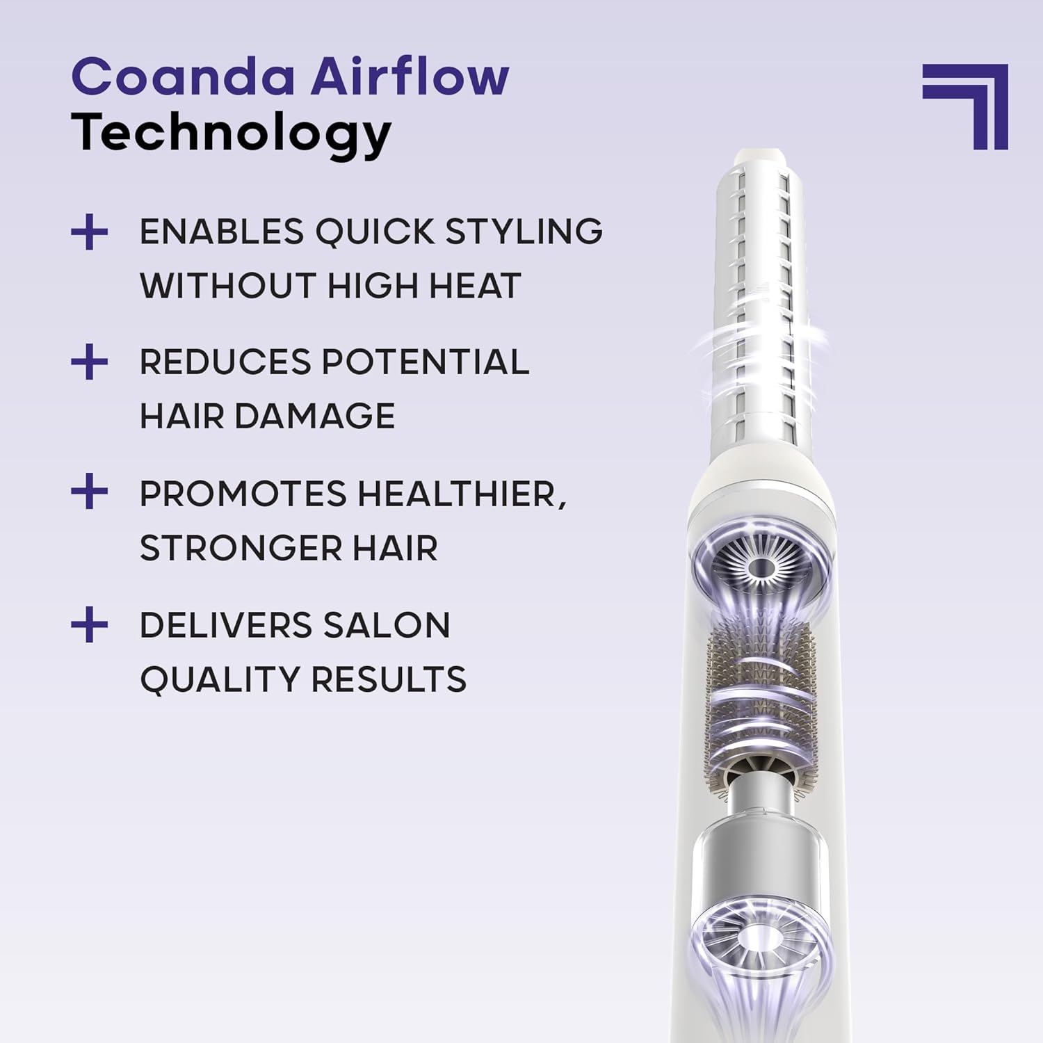 Sharper Image Revel Airflow Styler, 6-in-1 Hair Wrap Styling Tool, Curling Iron Wand, Detangler & Ionic Hair Dryer, Volumizing & Smoothing Hot Air Brush, Straight/Curly Hair Products, Beach Wave Curl