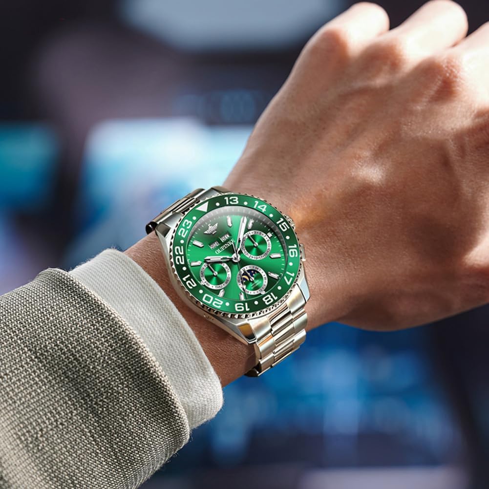 OUPINKE Men's Automatic Watch Self Winding Mechanical Luxury Wrist Watch Sapphire Crystal Tungsten Steel