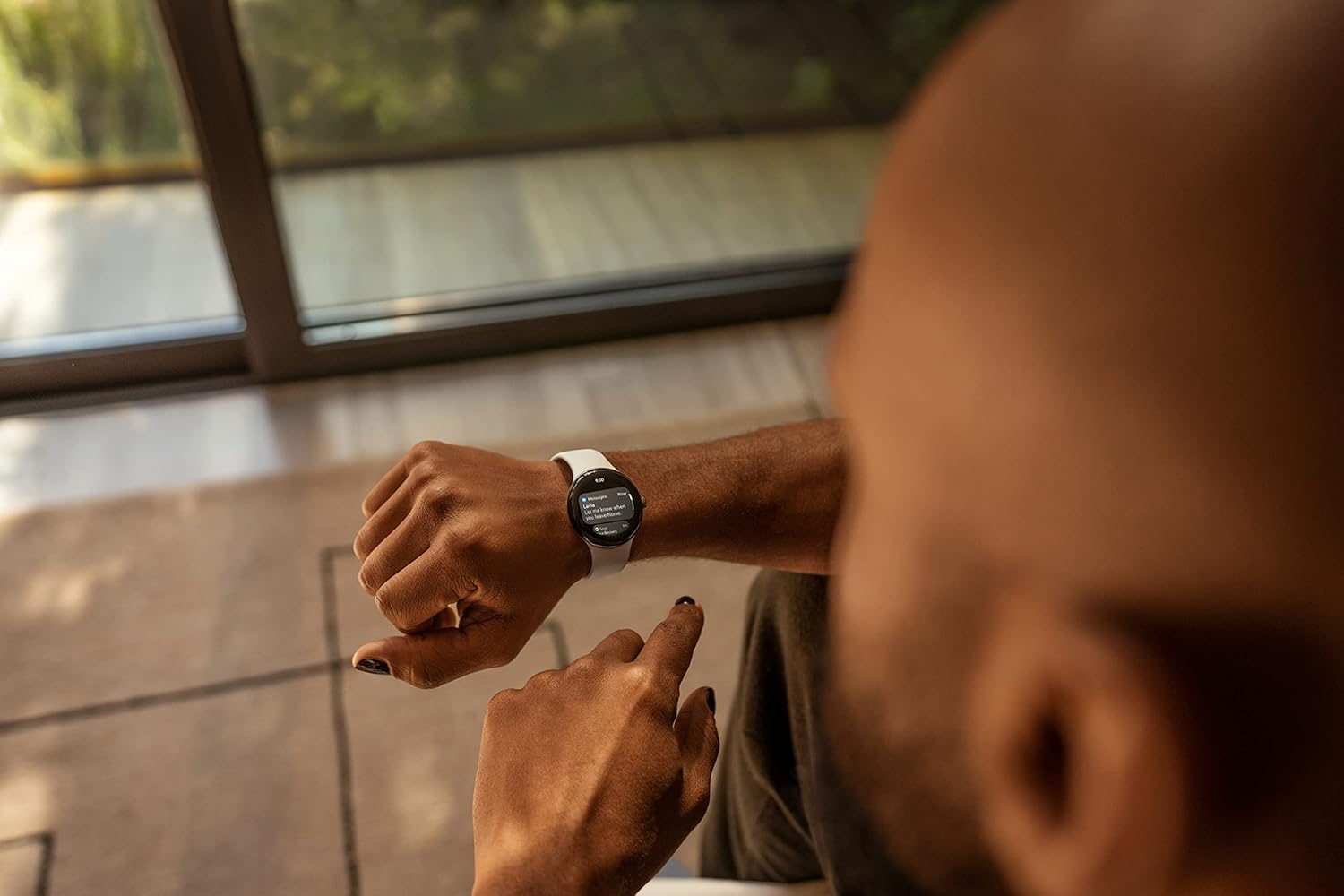 Google Pixel Watch - Android Smartwatch with Fitbit Activity Tracking - Heart Rate Tracking Watch Polished Silver Stainless Steel case with Charcoal Active band - WiFi