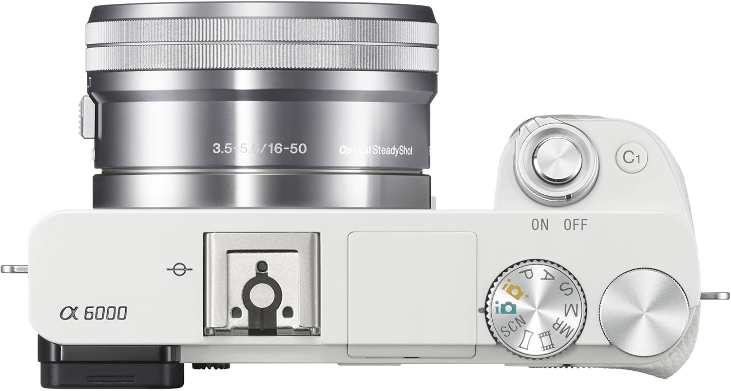 Sony Alpha a6000 Mirrorless Digital Camera with 16-50 mm Lens, 24 MP (White)