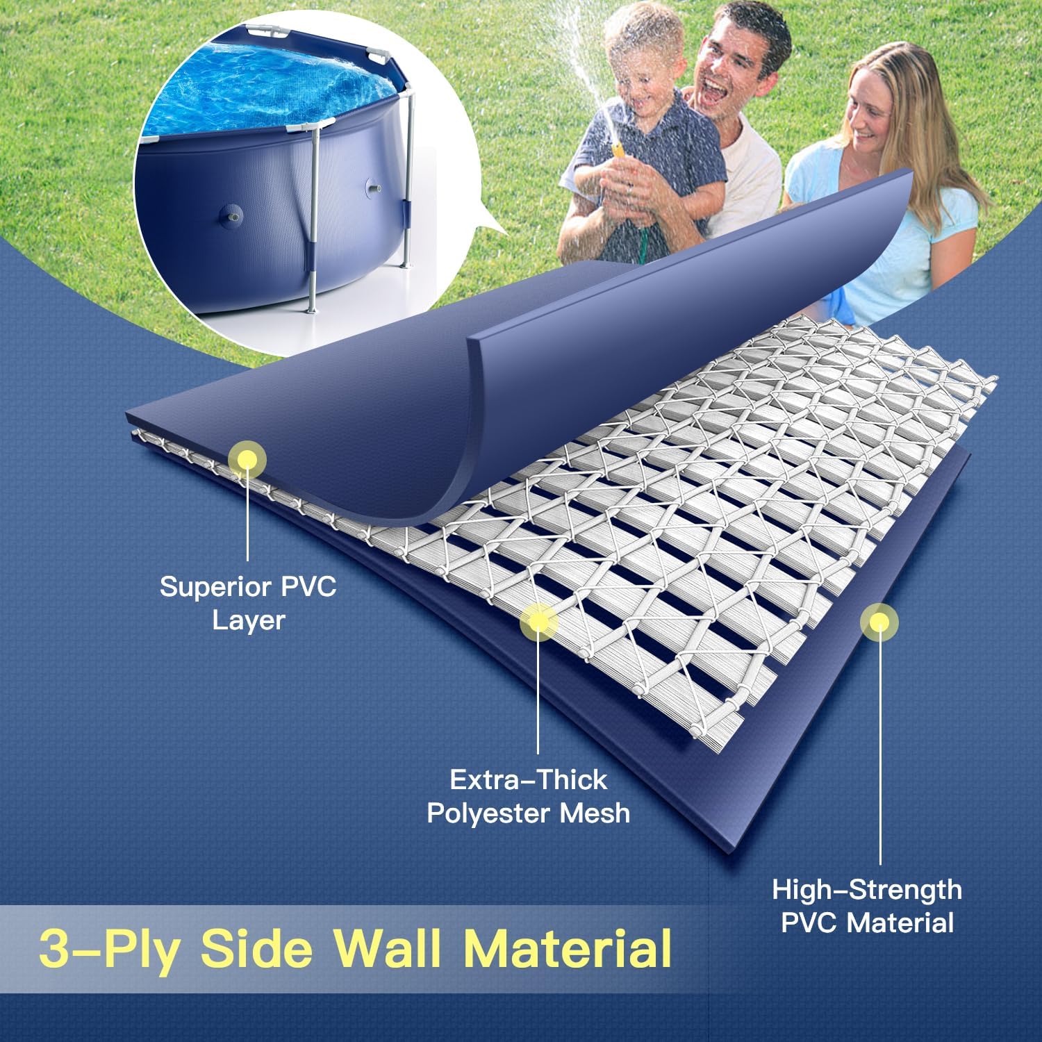 Cool Round Framed Swimming Pool 10' X 30 Round Pool Above Ground Sturdy Steel Frame Above Ground Pool Set with 530 GPH Filter Pump and Secure Pool Cover for Backyard