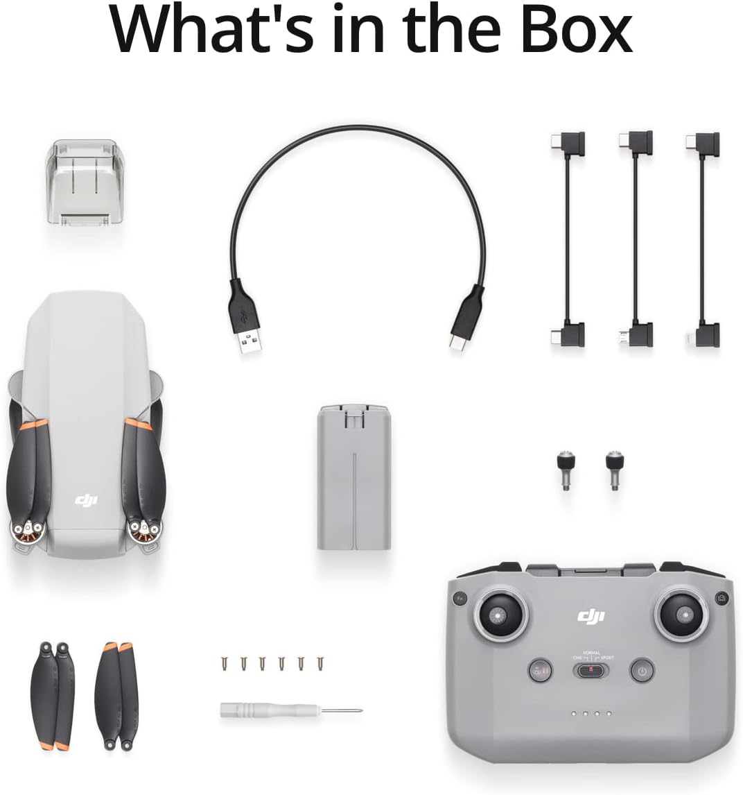DJI Mini 2 - Drone Quadcopter ultraligero y plegable, cardán de 3 ejes con cámara 4K, foto de 12MP, tiempo de vuelo de 31 minutos, transmisión de video HD OcuSync 2.0 de 6.2 mi, QuickShots gris