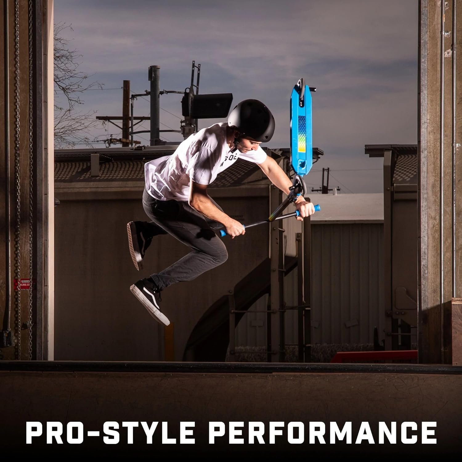 Mongoose Rise Freestyle Stunt Trick Scooter, For Kids Youth Adult Men Women Ages 8 Up, Lightweight Alloy Deck & Heavy-Duty Frame Up to 220 lbs., Bike-Style Grip, T-Bar Handlebar and High Impact Wheels