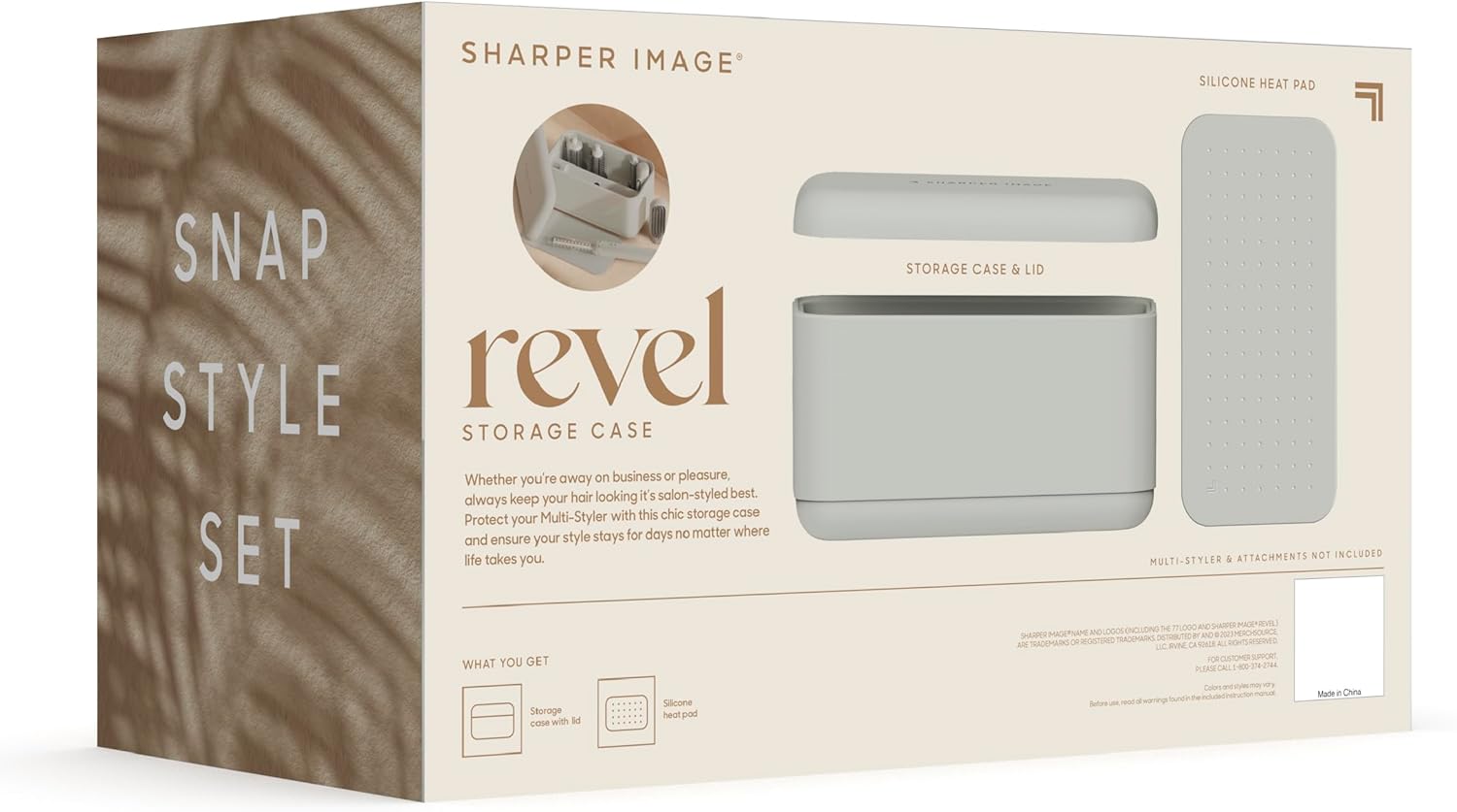 Sharper Image Revel Airflow Styler, 6-in-1 Hair Wrap Styling Tool, Curling Iron Wand, Detangler & Ionic Hair Dryer, Volumizing & Smoothing Hot Air Brush, Straight/Curly Hair Products, Beach Wave Curl