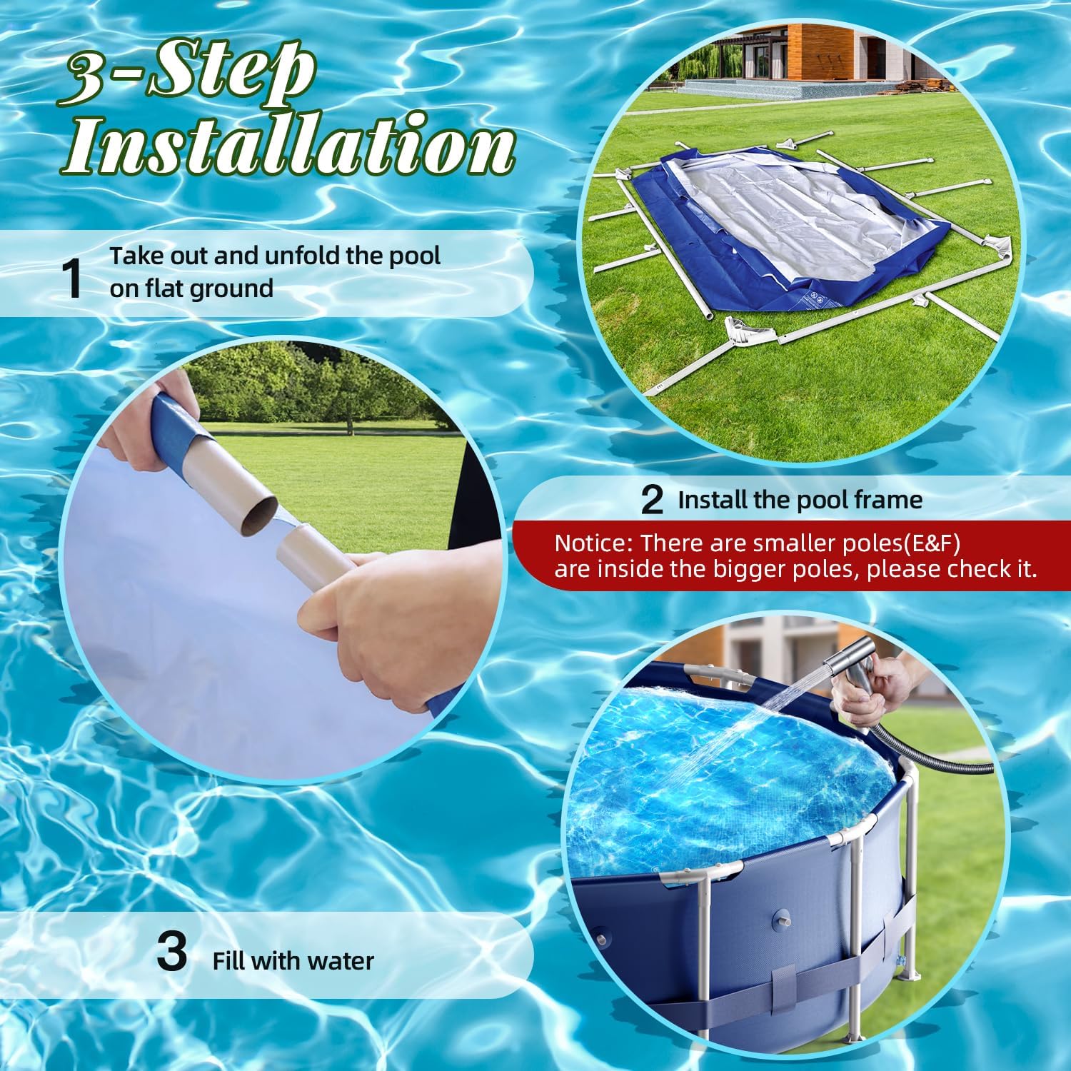 Cool Round Framed Swimming Pool 10' X 30 Round Pool Above Ground Sturdy Steel Frame Above Ground Pool Set with 530 GPH Filter Pump and Secure Pool Cover for Backyard