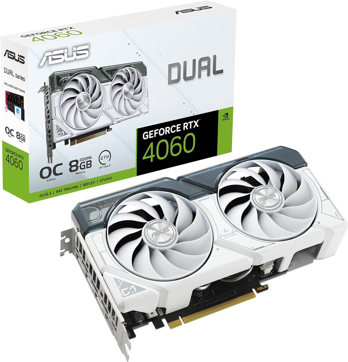 ASUS Dual NVIDIA GeForce RTX 3060 V2 OC Edition 12GB GDDR6 Gaming Graphics Card (PCIe 4.0, 12GB GDDR6 Memory, HDMI 2.1, DisplayPort 1.4a, 2-Slot, Axial-tech Fan Design, 0dB Technology)