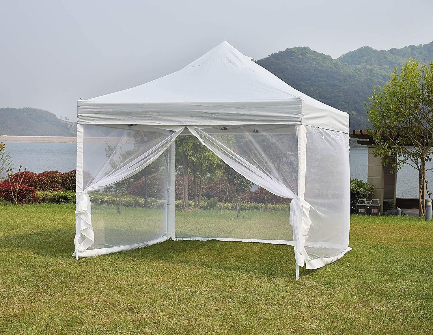 Mosquito Net with Zipper for Outdoor Camping Mosquito Net DIY Canopy Screen Wall Outdoor Mosquito Net for 10 x 10 Patio Gazebo and Tent