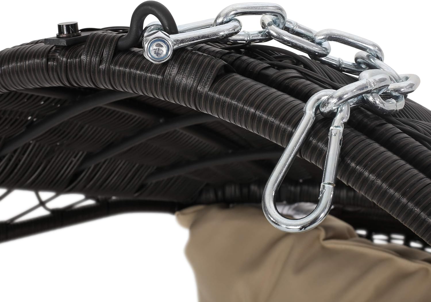 Christopher Knight Home Becky Wicker Hanging Chair with Cushion (Stand Not Included), White, Green