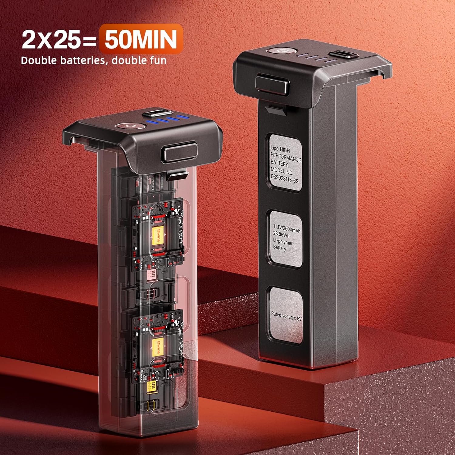 Bwine F7GB2 - Drones con cámara para adultos, 4K, rango de transmisión de 9800 pies, cardán de 3 ejes, 2 baterías, tiempo de vuelo de 50 min, retorno automático GPS, resistencia al viento de nivel 6